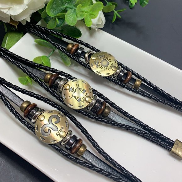 12 Constellations Multilayer Leather Bracelet, Each $8.99 - Picture 1 of 1
